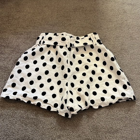 Sezane Lucas Shorts Pois Noir Fond Ecru Polka Dot Black White Size 38 - Picture 7 of 8